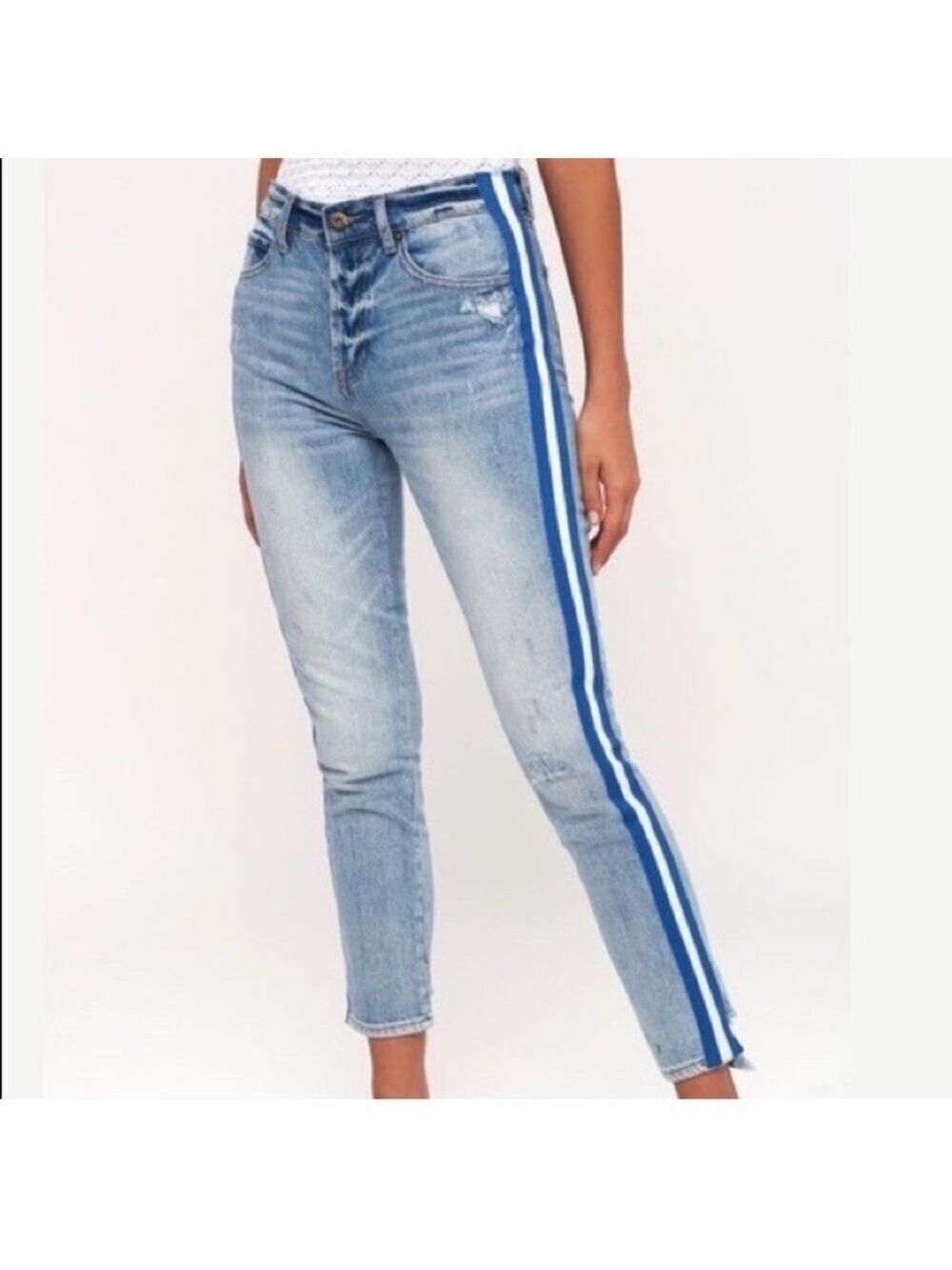 Pistola Nico walk the line distressed stripe ankle
Jean size 25